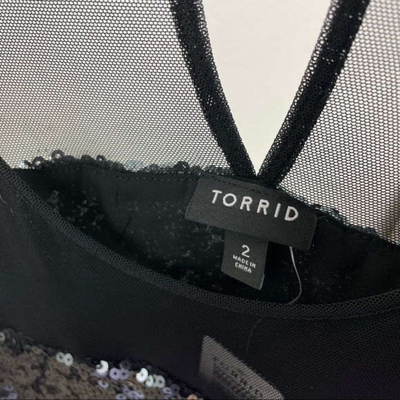 ‼️SOLD‼️Torrid Sequin Mesh Top - Picture 7 of 8